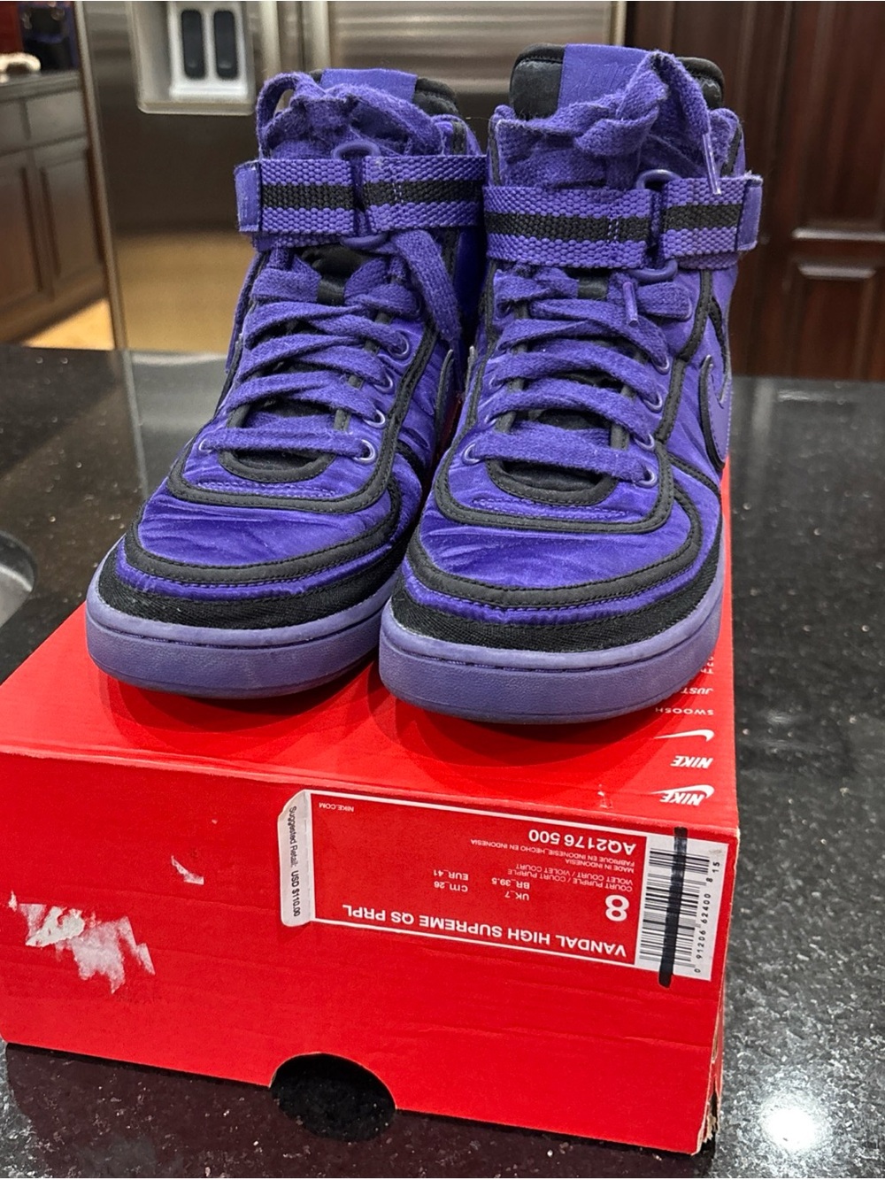 Nike Purple Satin Vandal High Supreme QS Excellent Men’s 8 AQ2176500 - Picture 3 of 10